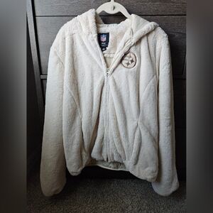 NFL Pittsburg Steelers Cream Faux Fur Jacket Medium